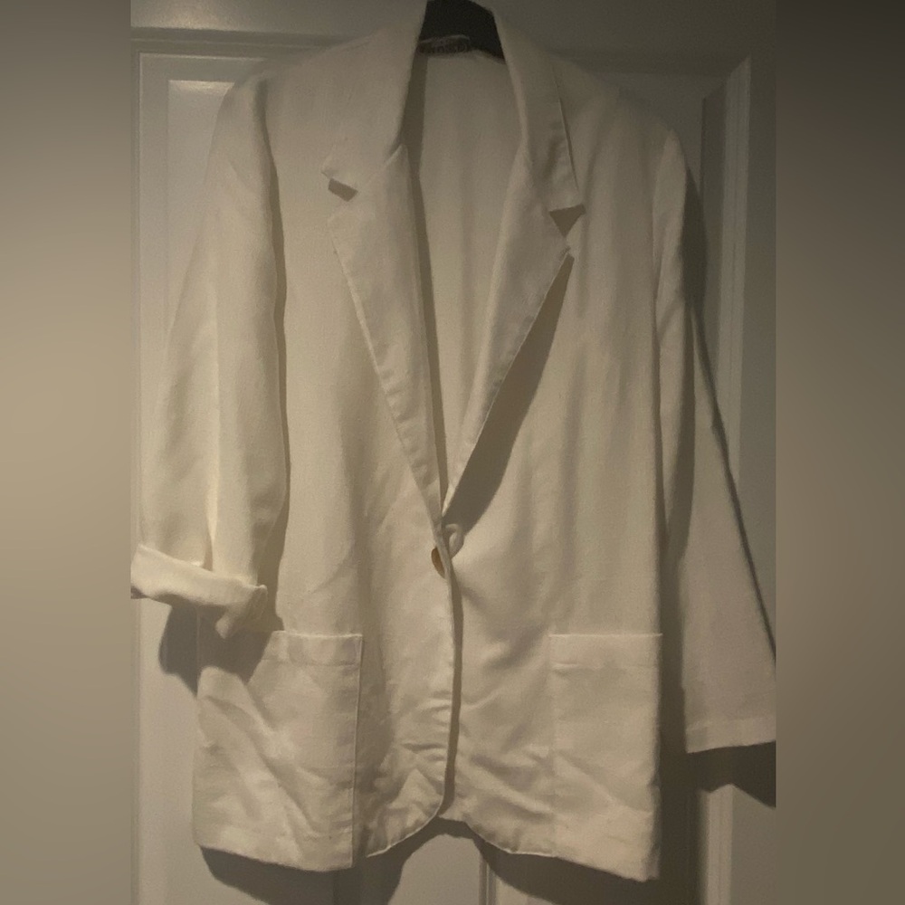 Vintage Copy Cats Women's White Casual Jacket Blazer Made in USA Size L